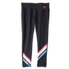 Girls 7-16 Fila Sport&reg; Striped Ankle Capri Leggings, Girl's, Size: S(8), Black
