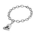 Fiora Stainless Steel Tennessee Volunteers Heart Charm Bracelet, Women's, Size: 8, Grey