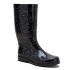 Sugar Raffle Women's Waterproof Rain Boots, Size: 6, Black