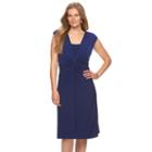 Plus Size Chaps Ruched Knot-front Dress, Women's, Size: 20 W, Blue