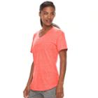 Women's Tek Gear&reg; Easy Nep V-neck Yoga Tee, Size: Medium, Brt Pink