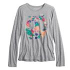 Girls 7-16 & Plus Size Mudd&reg; Long Sleeve Graphic Tee, Size: 18 1/2, White
