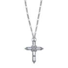 1928 Crystal Baguette Cross Pendant Necklace, Women's, Size: 28, Grey
