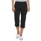 Women's Croft & Barrow&reg; Essential Button-hem Twill Capris, Size: 10, Black