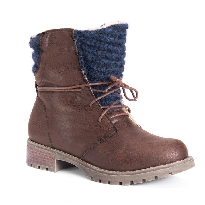 Muk Luks Tatum Women's Ankle Boots, Size: 6, Brown