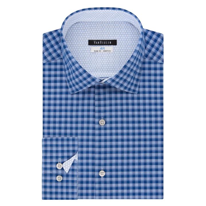 Big & Tall Van Heusen Air Spread-collar Dress Shirt, Men's, Size: 18.5 37/8t, Blue (navy)