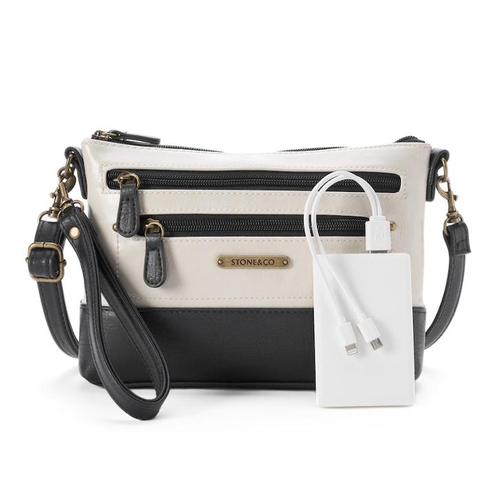Stone & Co. Plugged In Phone Charging Crossbody Bag, Women's, White