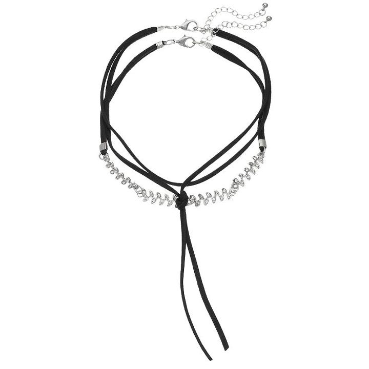 Apt. 9&reg; Vine & Knotted Cord Choker Necklace Set, Women's, Black