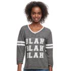 Juniors' Blah Blah Blah Graphic Tee, Teens, Size: Medium, Grey (charcoal)