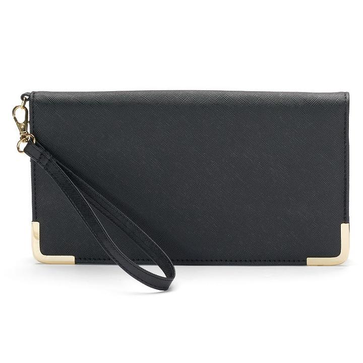 Apt. 9&reg; Tipped Clutch, Women's, Black