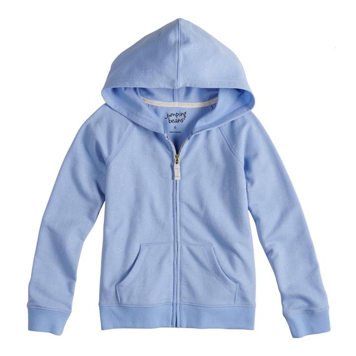 Girls 4-10 Jumping Beans&reg; French Terry Hoodie, Size: 5, Light Blue
