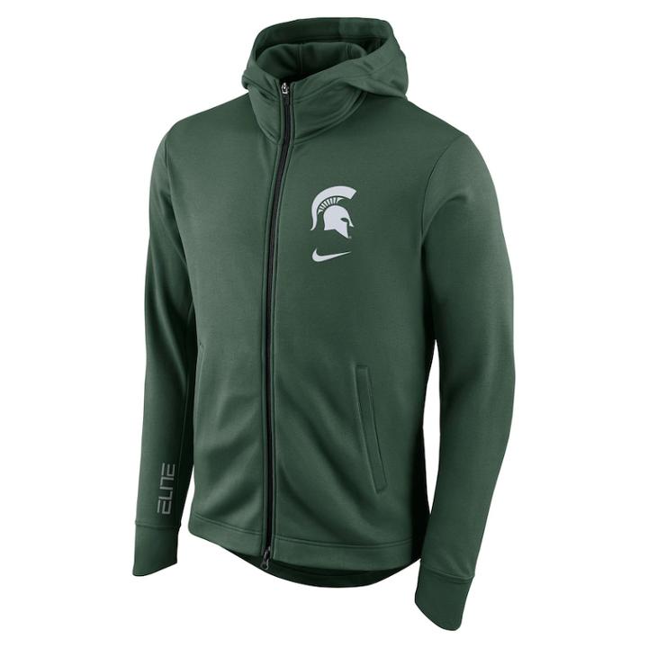 Men's Nike Michigan State Spartans Elite Fleece Hoodie, Size: Large, Med Grey