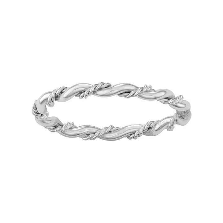 Journee Collection Sterling Silver Twist Ring, Women's, Size: 7, Grey