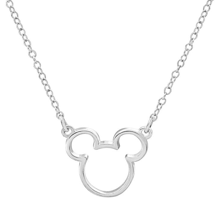 Disney's Mickey Mouse Sterling Silver Necklace, Women's, Size: 18, Grey