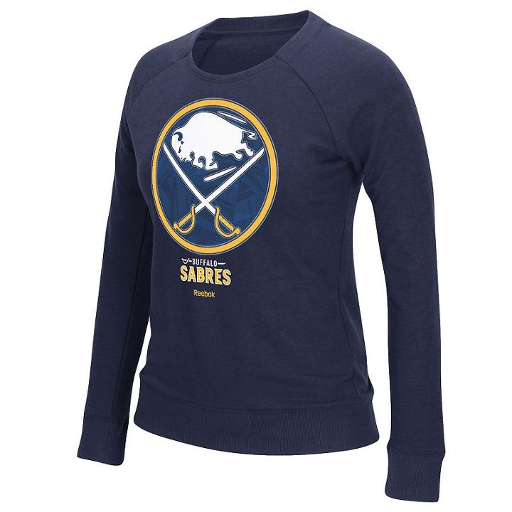 Women's Reebok Buffalo Sabres French Terry Sweatshirt, Size: Medium, Blue (navy)