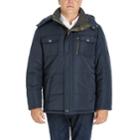 Men's London Fog Towne By London Fog Quilted Hooded Parka, Size: Xl, Blue (navy)