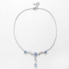 Sunstone 925 Sterling Silver Flower Y Necklace - Made With Swarovski Zirconia, Adult Unisex, Size: 18