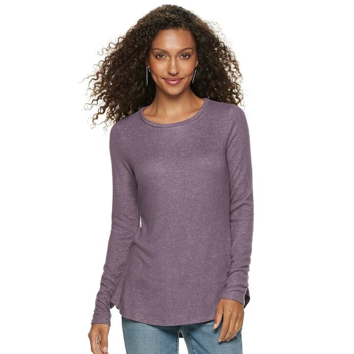 Women's Sonoma Goods For Life&trade; Supersoft Crewneck Tee, Size: Xxl, Purple