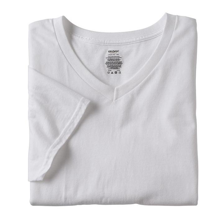 Men's Gildan 4-pack Platinum Cool Spire V-neck Tees, Size: Medium, White
