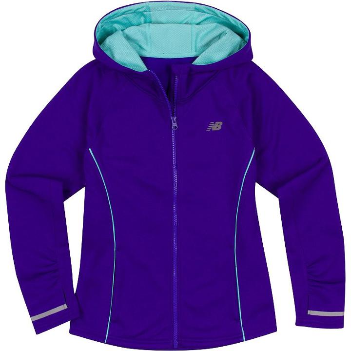 Girls 4-6x New Balance Relaxed-fit Hooded Microfleece Track Jacket, Girl's, Size: 4, Brt Purple