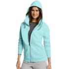 Women's Champion Fleece Full-zip Hoodie, Size: Medium, Light Blue