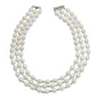 Sterling Silver Freshwater Cultured Pearl Bead Multistrand Necklace, Women's, White
