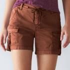 Women's Sonoma Goods For Life&trade; Twill Utility Shorts, Size: 14, Dark Brown