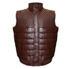 Big & Tall Franchise Club Geo Satin-lined Quilted Lambskin Leather Vest, Men's, Size: 6xl, Dark Red