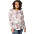 Juniors' Plus Size Wallflower Hacci Tee, Teens, Size: 2xl, Pink Floral