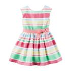 Girls 4-8 Carter's Sateen Multi-color Striped Dress, Girl's, Size: 4, Ovrfl Oth