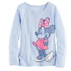 Disney's Minnie Mouse Girls 4-7 Glitter & Sequin Graphic Tee By Jumping Beans&reg;, Size: 5, Blue (navy)