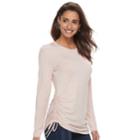 Women's Apt. 9&reg; Ruched Drawstring Tunic, Size: Medium, Light Pink
