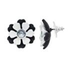 Simply Vera Vera Wang Black & White Nickel Free Flower Stud Earrings, Women's