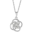 Sterling Silver Dimaond Accent Knot Pendant Necklace, Women's, Size: 18, White