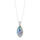 Sterling Silver Abalone Marquise Pendant Necklace, Women's, Size: 18, Blue