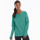 Women's Tek Gear&reg; Fleece Crewneck Sweatshirt, Size: Small, Turquoise/blue (turq/aqua)