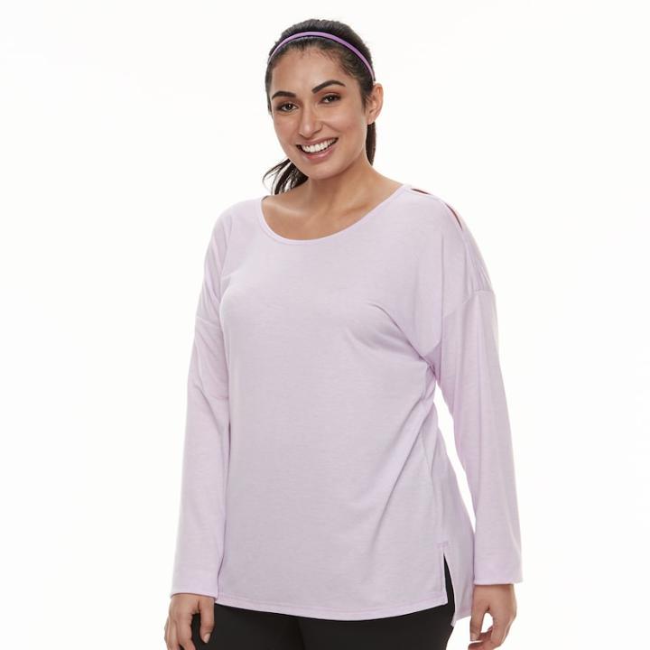 Plus Size Tek Gear&reg; Cutout-shoulder Tee, Women's, Size: 1xl, Lt Purple