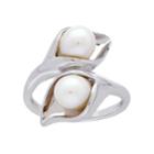 Sterling Silver Freshwater Cultured Pearl Calla Lily Ring, Women's, Size: 7, White