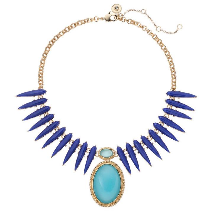 Jennifer Lopez Blue Teardrop & Oval Statement Necklace, Women's, Med Blue