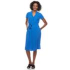 Women's Dana Buchman Notch Collar Dress, Size: Small, Med Blue