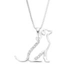 Diamond Classics Sterling Silver 1/10 Carat T.w. Diamond Dog Pendant, Women's, Size: 18, White
