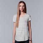 Women's Simply Vera Vera Wang Essential Print Scoopneck Tee, Size: Medium, Light Grey