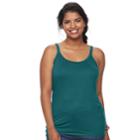 Juniors' Plus Size So&reg; Lace Trim Camisole, Teens, Size: 1xl, Med Green