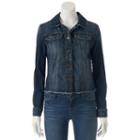 Juniors' Mudd&reg; Frayed Hem Jean Jacket, Teens, Size: Small, Med Blue