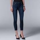 Women's Simply Vera Vera Wang Everyday Luxury Ankle Skinny Jeans, Size: 8, Dark Blue