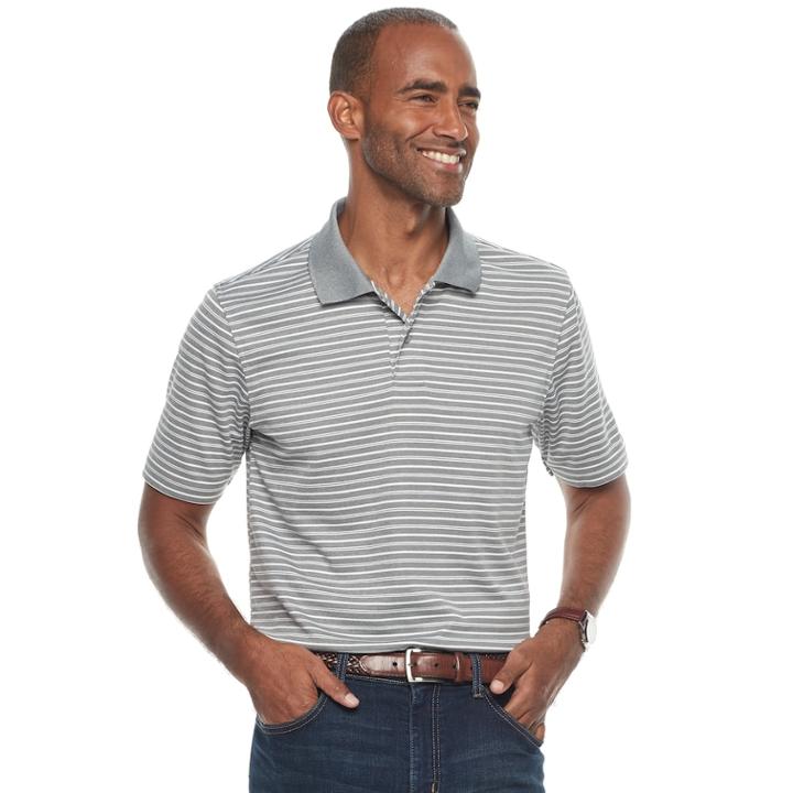 Big & Tall Croft & Barrow&reg; Cool & Dry Classic-fit Striped Performance Polo, Men's, Size: 3xb, Med Grey