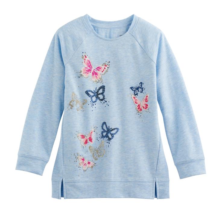 Girls 4-12 Sonoma Goods For Life&trade; Long-sleeve Raglan Tunic, Size: 10, Dark Grey