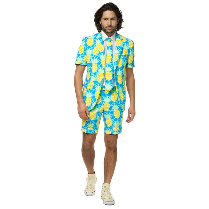 Men's Opposuits Slim-fit Shineapple Summer Suit & Tie Set, Size: 46 - Regular, Blue