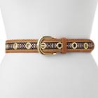 Women's Apt. 9&reg; Embroidered Grommet Belt, Size: Large, Med Brown