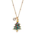 14k Gold-plated Crystal Christmas Tree Charm Necklace, Women's, Multicolor